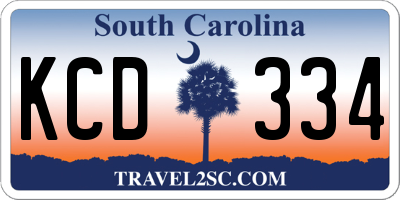 SC license plate KCD334