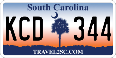 SC license plate KCD344