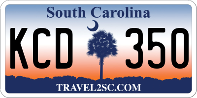 SC license plate KCD350