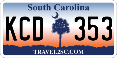 SC license plate KCD353