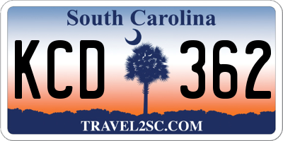 SC license plate KCD362