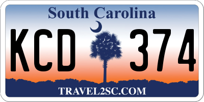 SC license plate KCD374