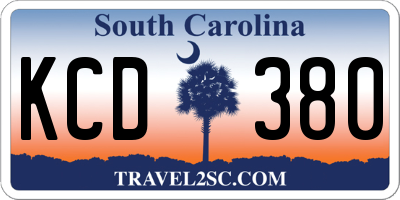 SC license plate KCD380