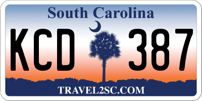 SC license plate KCD387