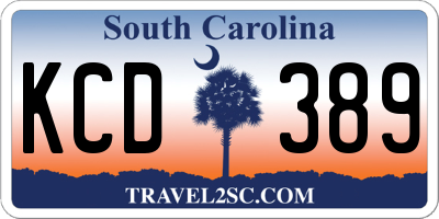 SC license plate KCD389