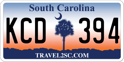 SC license plate KCD394