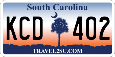 SC license plate KCD402