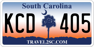 SC license plate KCD405