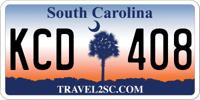 SC license plate KCD408