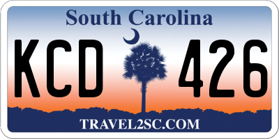 SC license plate KCD426
