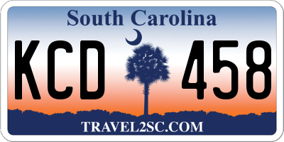 SC license plate KCD458