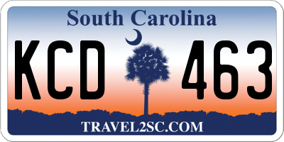 SC license plate KCD463