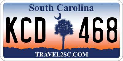 SC license plate KCD468