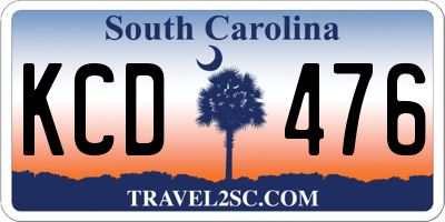 SC license plate KCD476