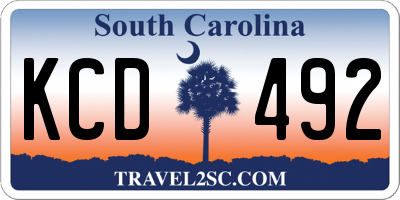 SC license plate KCD492