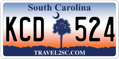 SC license plate KCD524