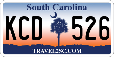 SC license plate KCD526