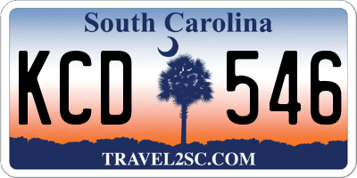 SC license plate KCD546