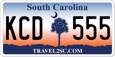 SC license plate KCD555