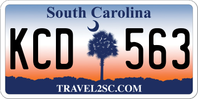 SC license plate KCD563