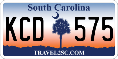 SC license plate KCD575