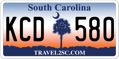 SC license plate KCD580