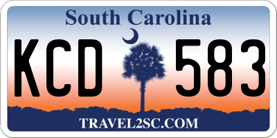 SC license plate KCD583