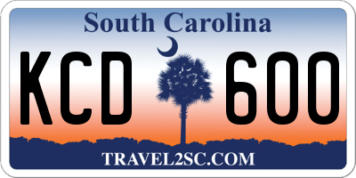 SC license plate KCD600