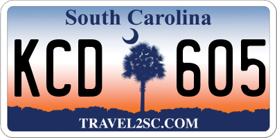 SC license plate KCD605