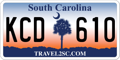 SC license plate KCD610