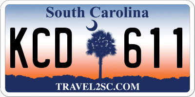 SC license plate KCD611