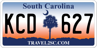 SC license plate KCD627