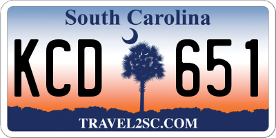 SC license plate KCD651
