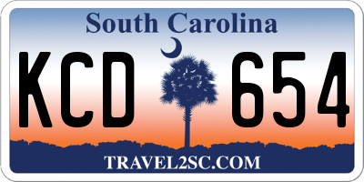 SC license plate KCD654