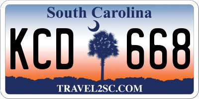 SC license plate KCD668