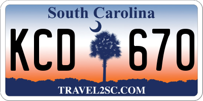 SC license plate KCD670