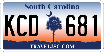 SC license plate KCD681