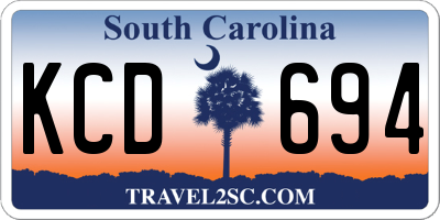 SC license plate KCD694