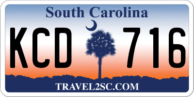 SC license plate KCD716