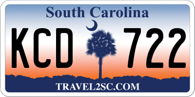 SC license plate KCD722