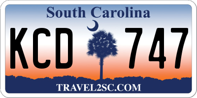 SC license plate KCD747