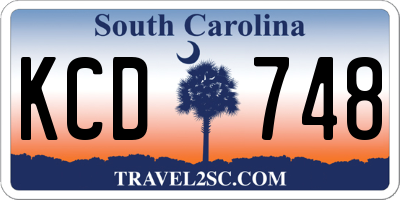 SC license plate KCD748
