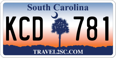 SC license plate KCD781