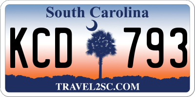 SC license plate KCD793