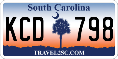 SC license plate KCD798