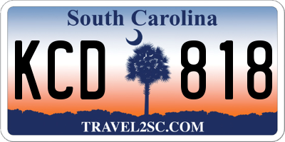 SC license plate KCD818