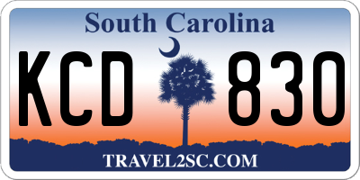 SC license plate KCD830