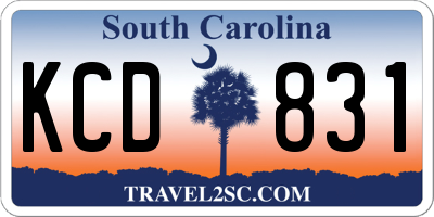 SC license plate KCD831