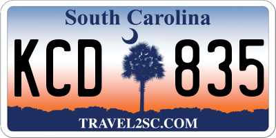 SC license plate KCD835