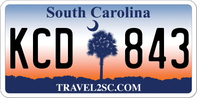 SC license plate KCD843